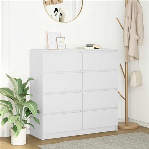 Non Communiqué Blanc Buffet 100X35x99 Cm Bois D Ingénierie