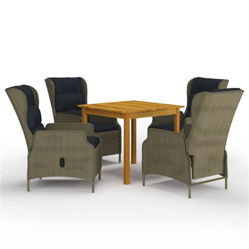 Non Communiqué Marron Vidaxl Ensemble De Salle À Manger De Jardin 5 Pcs Mobilier À Dîner De Terrasse Table Et Chaises De Repas De Patio Salon De Jardin Extérieur