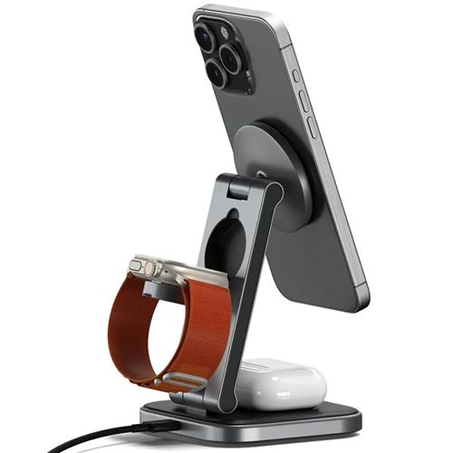Chargeur Sans Fil Pliable 3-en-1 Qi2 Satechi 