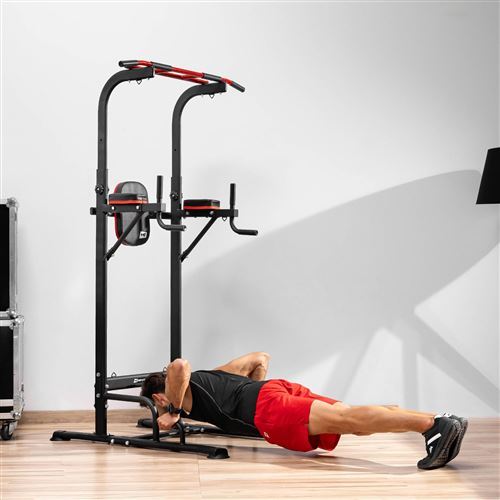 Tour De Musculation Multifonction Avec Banc Réglable Station Traction Dips Noire - Sport