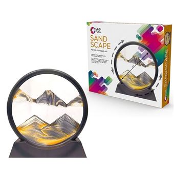 Sablier 3D Décoratif – Peinture De Sable Mouvant En Mouvement, Cadre Acrylique, Or, 7 Pouces, Avec Régulateur D’air – Apaisant Et Relaxant