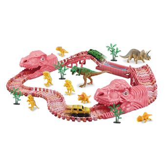 Set De Jeu 215 Pièces Dinosaure Et Piste De Course - Voitures Jouets Enfants - Lueur Dans Le Noir - NETNEW