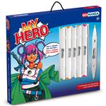 Kit de dessin Go Manga Lisa My Hero Papier et Couleurs assorties 27 x 27 cm