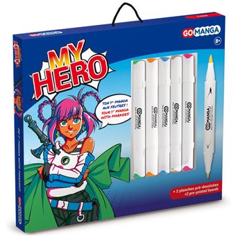 Kit de dessin Go Manga Lisa My Hero Papier et Couleurs assorties 27 x 27 cm