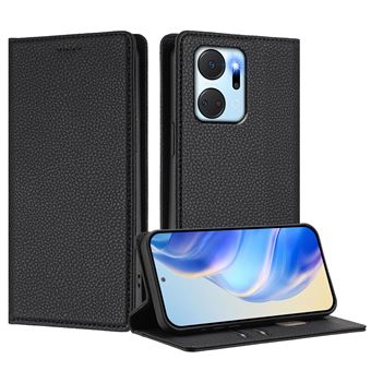 Étui pour FOXDOCK Honor X7A 4G Ferme de fermeture magnétique Slim RFID Blocking Wallef Téléphone avec des emplacements de carte compatibles avec Honor X7A 4G-Noir - 1