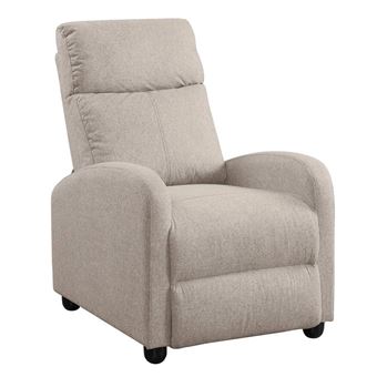 Fauteuil Relax Pushback Tissu Gris Taupe - CAMBERRA - ALTOBUY - 1