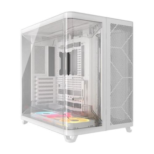 Corsair Icue Link Air 5400 Lx-R Rgb - Mid Tower - Atx Étendu - Panneau Latéral Fenêtré (Verre Trempé) - Pas D'Alimentation (Atx) - Blanc - Usb/Audio