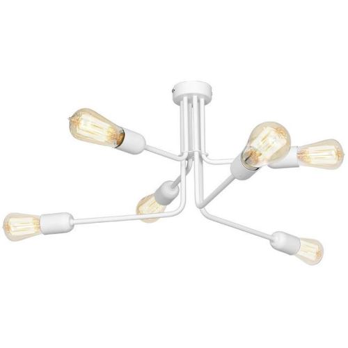 HOMEMANIA Lampe à Suspension Scorpius White - Lustre - Lustre de plafond - Blanc en Métal, 64 x 64 x 30 cm, 6 x E27, 60W