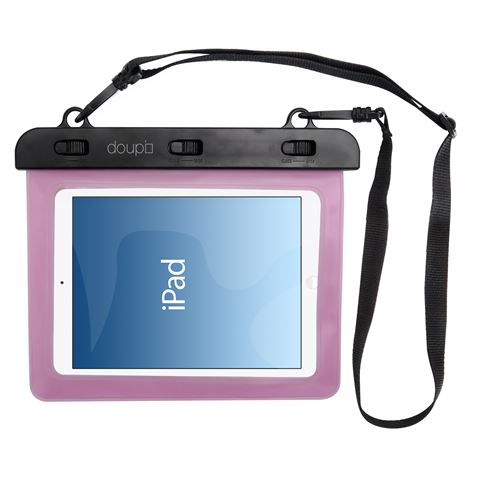 doupi Étui Etanche 220x160mm pour 7 / 8 pouces Tablet, avec fonction écran tactile Caisson Waterproof water resistant Beach Bag, rose