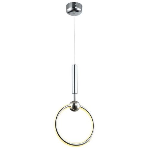 HOMEMANIA Lampe à Suspension Dario - Lustre - Lustre de plafond - Chrome en Métal, 31 x 12 x 110 cm, 1 x LED, 35W, 5320LM, 3000K