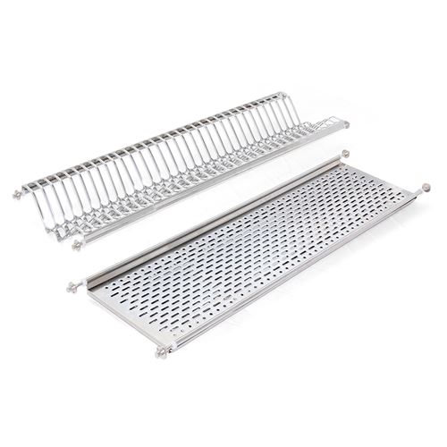 Emuca 8929965 Égouttoir suspendu pour assiettes et verres en acier inoxydable pour meuble cuisine 90cm