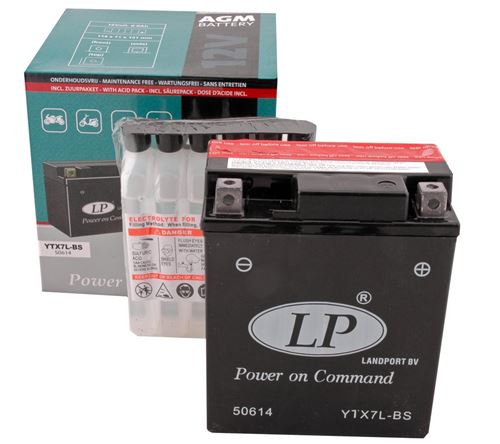 Batterie Landport YTX-7-LBS AGM avec pack acide (Fit Fly, Primavera, Sprint)