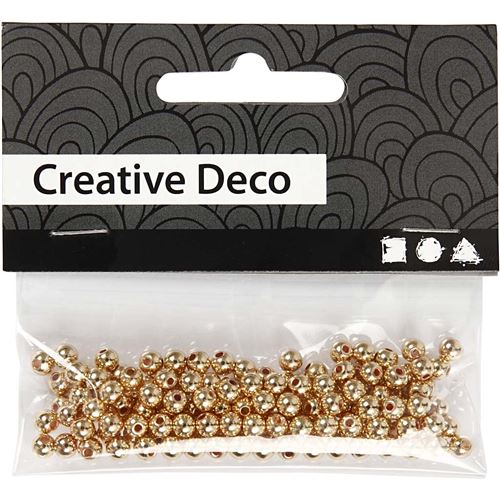 Creotime perles Creative Deco 150 pièces or 4 mm