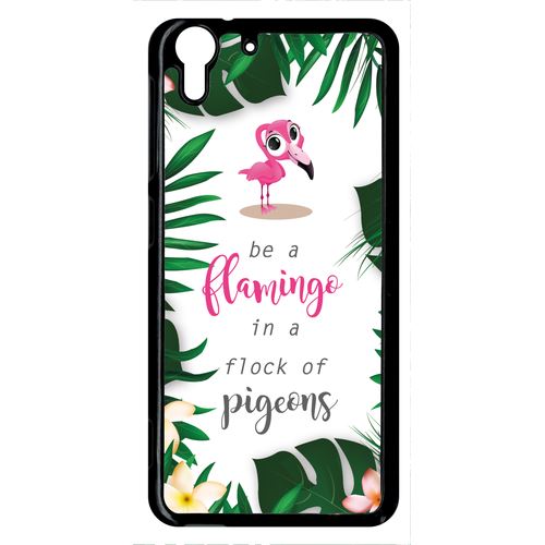 Coque Htc Desire Eye M910x Etre Un Flamant Rose Dans Un Troupeau De Pigeons Fond Blanc 2
