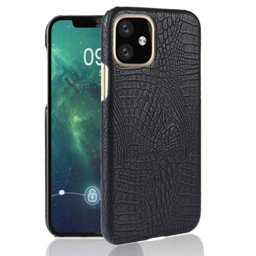 Etui en PU crocodile noir pour votre Apple iPhone 6.1 pouces (2019)