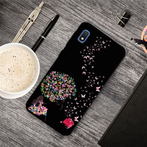 Coque en TPU impression de modèle fleur et papillon pour votre Samsung Galaxy A10