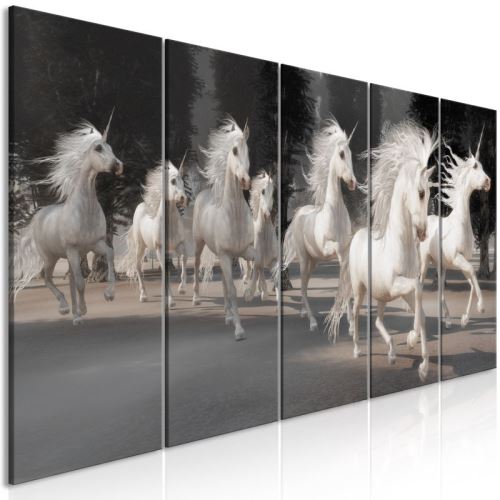 Tableau - Unicorns Run (5 Parts) Narrow .Taille : 200x80