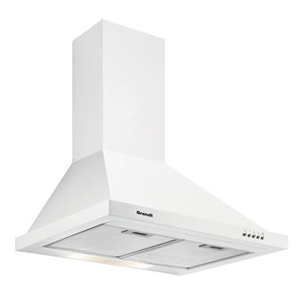 Brandt AD1006W - Hotte - hotte décorative - largeur : 60 cm - profondeur : 50 cm - evacuation & recyclage - blanc