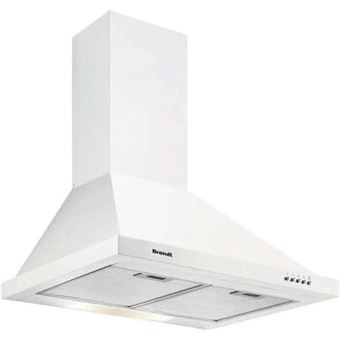 Brandt AD1006W - Hotte - hotte décorative - largeur : 60 cm - profondeur : 50 cm - evacuation & recyclage - blanc