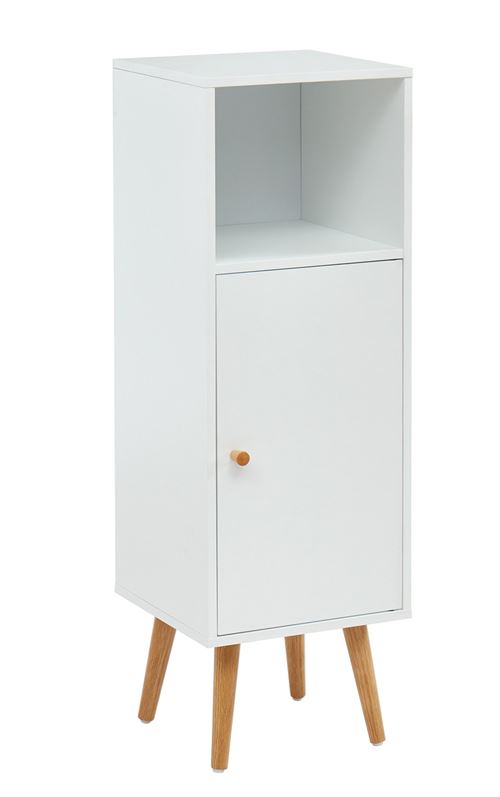 Colonne de rangement salle de bain coloris blanc - 30 x 29.5 x 90 cm -PEGANE-