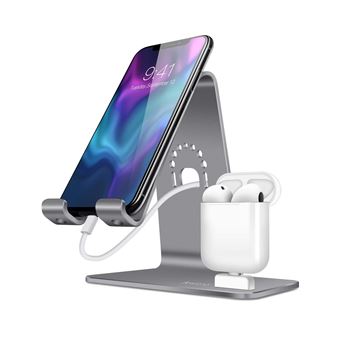 2 En 1 Support Bureau Pour Airpod Iphone X Gris Accessoire Pour Telephone Mobile Achat Prix Fnac