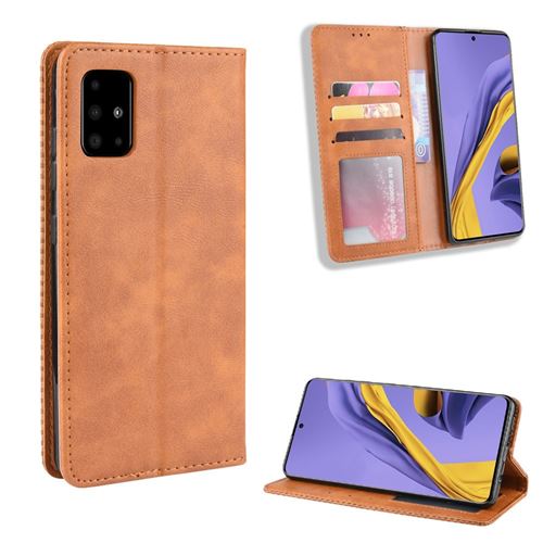 Etui en PU rétro avec support marron pour Samsung Galaxy A71 5G SM-A716