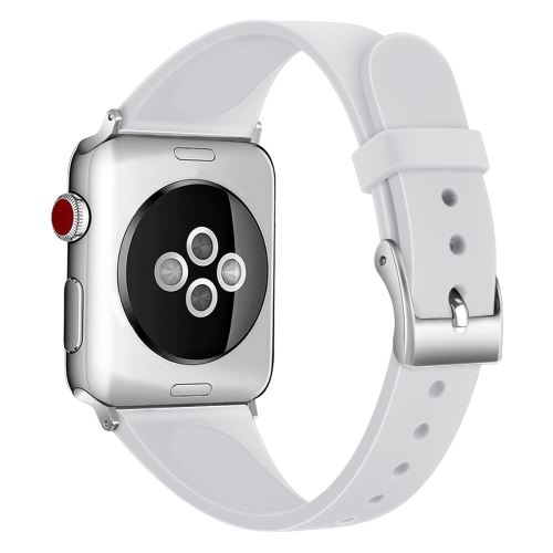 Bracelet Sport en Silicone Simple Remplacement pour Apple Watch Series 3 / 2 / 1 42mm - Blanc (Taille L)