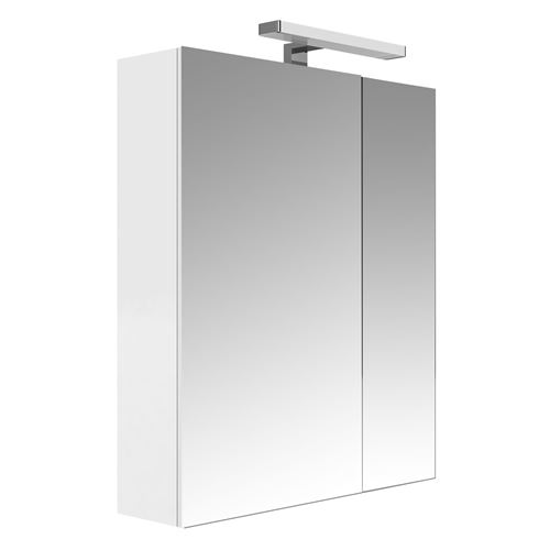 Armoire de toilette éclairante 2 portes JUNO - L. 60 x H. 75 cm - Blanc