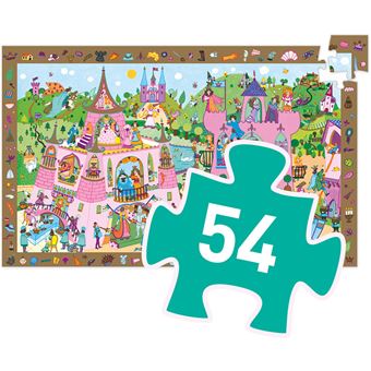 Puzzle silhouette - Château Féerique- 54 pièces - Jeux classiques - Jeux de  société - Djeco