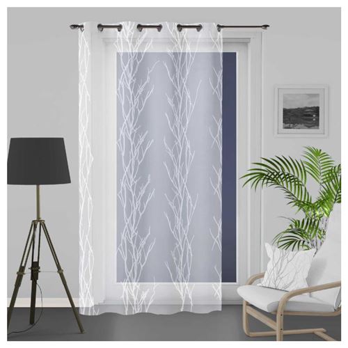 SOLEIL DOCRE Voilage a oeillets Liane 135x250 cm - Blanc