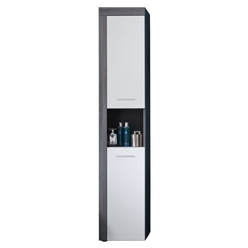 MIAMI Colonne de salle de bain L 36 cm - Gris anthracite et blanc mat