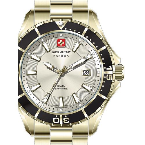 Swiss Military Hanowa Montre Homme 06-5296.02.002 Or, Blanc