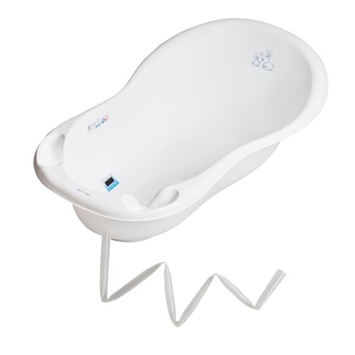 Baignoire b&eacute;b&eacute; thermom&egrave;tre blanc lapin 86 cm + tuyau