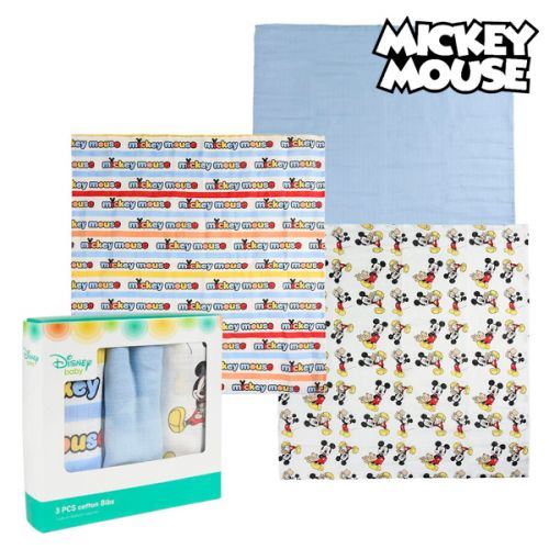 Serviette de bain en mousseline Mickey Mouse 75378 Bleu (Pack de 3)