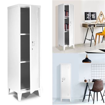 17 Sur Armoire Vestiaire Stella En Metal Blanche Achat Prix