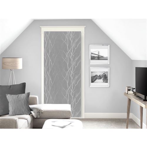 Voilage porte fenêtre 70x200 cm LIANE gris, par Soleil d'ocre