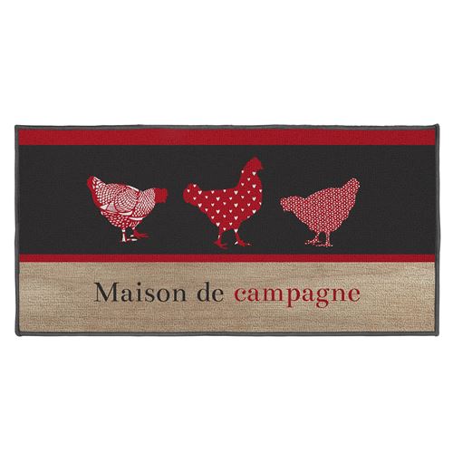 Tapis Déco Imprimé Tapis Deco Rectangle 57 X 115 Cm Imprime Maison De Campagne Douceur D'intérieur - Image 1