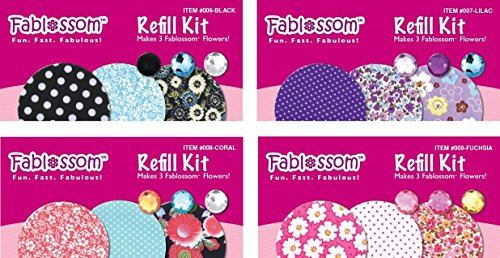 Fablossom Kit de recharge en tissu Craft 4 Pack B - Donne 12 créations de tissu