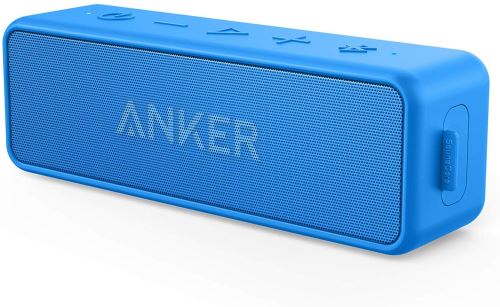 Enceinte Bluetooth, SoundCore 2, avec basses puissantes, autonomie de 24 heures, waterproof IPX7, microphone intégré,Bleu