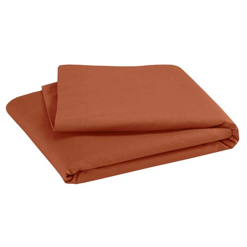 P TIT BASILE P'tit Basile Drap plat b&eacute;b&eacute; coton bio 118x180 brique
