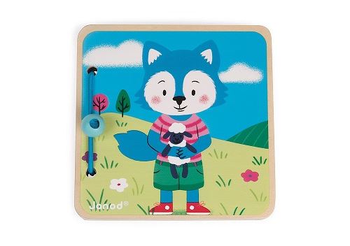 Livre en bois : le doudou du petit loup janod