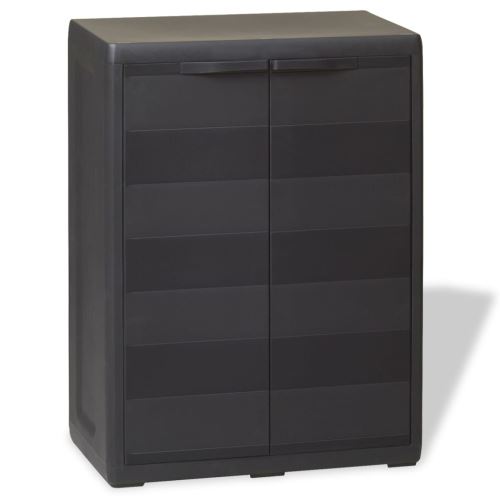Meelady Armoire de Rangement | Meuble de Rangement | Armoire basse avec 1 étagère pour Jardin ou Salon Noir