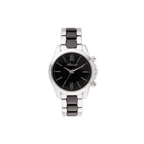 Montre Femme Antoneli Cadran 35mm En Steel Noir Et Bracelet Noir Argenté En Acier AL5340-01