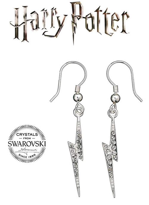 Sous licence officielle Harry Potter Swarovski Crystals Lightning Bolt Earrings