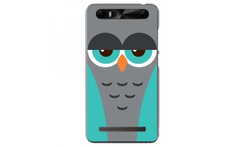 Coque souple pour Konrow Just5 avec impression Motifs chouette endormie bleue et grise