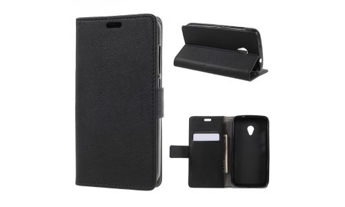 Etui type portefeuille noir Alcatel U5 rabat latéral fonction stand