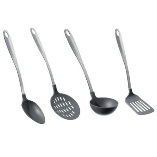 Lot de 4 Ustensiles de Cuisine Nylon 31cm Gris