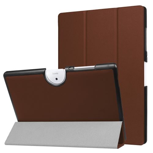 Etui en PU stand en trois volets protection marron pour votre Acer Iconia one 10 B3-A40