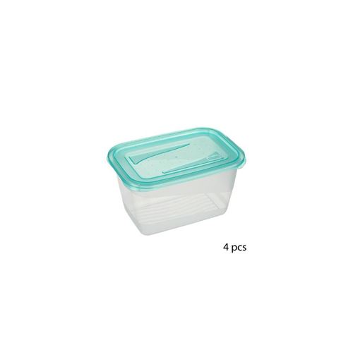 Lot de 4 boîtes de conservation - 0.75 L - Bleu