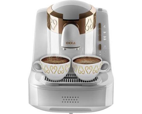 ARZUM  Okka Machine &agrave; Expresso Moka Blanc, cuivre